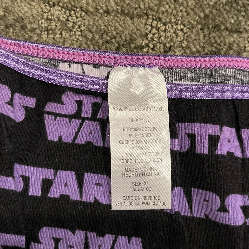 New Disney Star Wars Purple Racerback Tank Top and matching bottoms Women’s XL - Picture 8 of 8